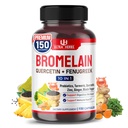 Supplément bromelain avec Quercetin, Zinc, Fenugreek, Turmeric, Ginger, Black Pepper & Probiotiques - Soutient la digestion, la santé articulaire et l'absorption des nutriments