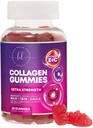 Collageen Peptides Gummies met 2500 mcg Biotine - Gehydrolyseerde proteïne type I & III Multi Collageen supplement met vitamine C & Zink - Ondersteuning voor haar, huid, nagels, smakelijke granaatappel smaak - 60 Gummies