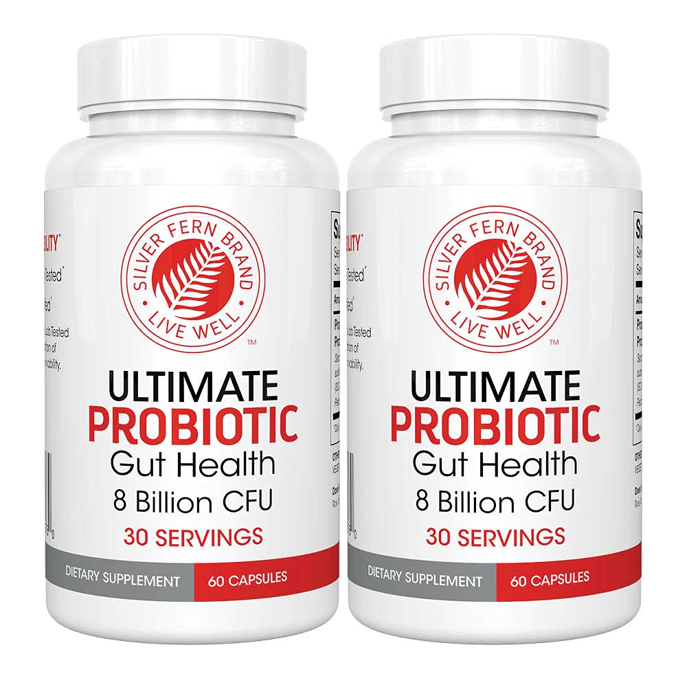 Silver Fern Ultimate Probiotic 2-Pack Probiotics for Women & Men 8 Miljard CFU Spore-Forming Gut Health Supplement 