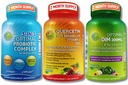 Végétalien Hormonal, Immune & Gut Health Support Bundle – Quercetin 500mg avec Bromelain, Zinc et Vitamine C + DIM 200mg avec BioPerine® + 3-en-1 Probiotique 50 Million CFU avec enzymes digestives et prébiotiques