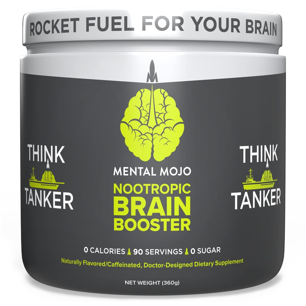 Nootropic Brain Booster (90 porties) Nootropic Drink Mix & Brain Supplement - Brain Fuel Boosts Energy, Focus & Memory - Zero Calories, Sugar Free - Kiwi Aardbei