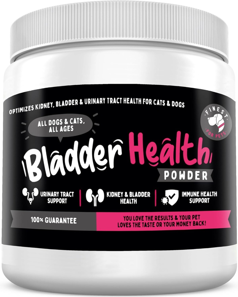 Finest for Pets Bladder Health Dog & Cat UTI Remedy - Cranberry Supplement for Pet, Bladder, Nierondersteuning & Urinary Tract Health Powder with Cranberry & D-Mannose (120g - 120 Scops)