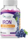 Artsen Orders Iron 10mg Vitamine C Gummies, Vegetarische GGO-vrije glutenvrij, Grote Proeverij Natuurlijke Druivensmaak Gummy Vitaminen, Dieetsupplement, Rode Cell vorming, voor volwassenen en kinderen, 60 Gummies