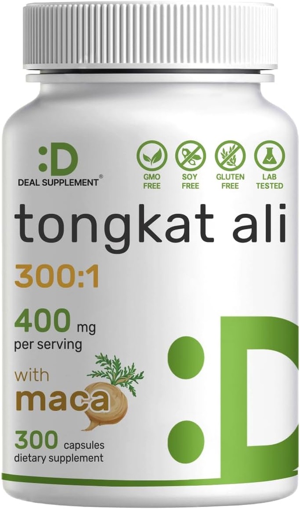 DEAL Tongkat Ali Extract 300:1 400mg & Maca Root 400mg 