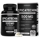 Epicatechin Extract 500 mg per portie (60 capsules) Myostatineremmer, Myostatin Blocker voor Lean Muscle, Nitric Oxide, Stamina & Endurance, Non GMO, Vegan Supplement & Third Party Tested