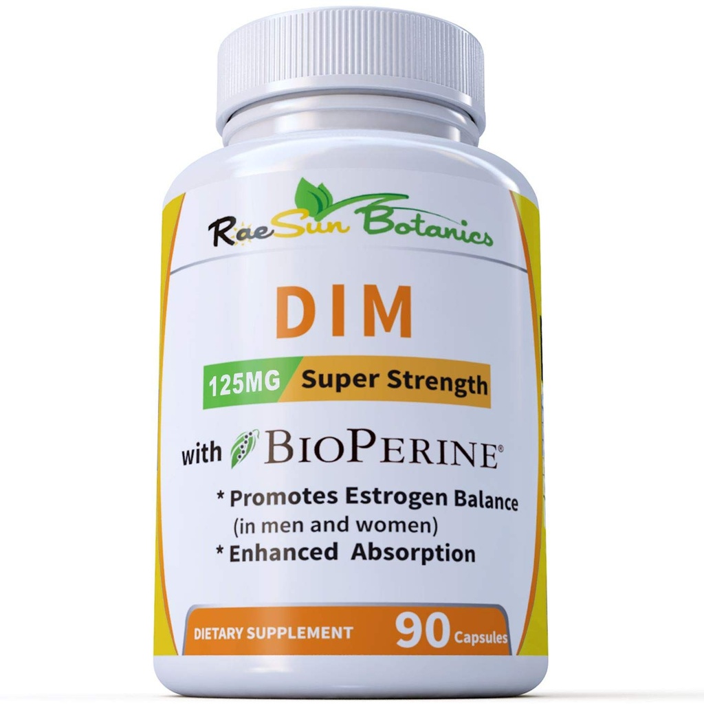DIM Supplement 125mg - DIM Diindolylmethaan Plus BioPerine 90-dagen levering van DIM voor Estrogen Balance, Hormone Menopauze Balance, Acne Support, Haarhuid en Nagels