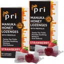 P.R.I Manuka Honey Lozen met Propolis, Soothing Cough en Throat Drops, MGO 300+ Certified (Strawberry, 16 Count/2 Pack)