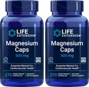 Life Extension Magnesium Caps 500mg, 270 Capsules (verpakking van 2) - Veganistisch, Non-GMO, Mag Complex Supplement w/Oxide, Citraat, Succinaat