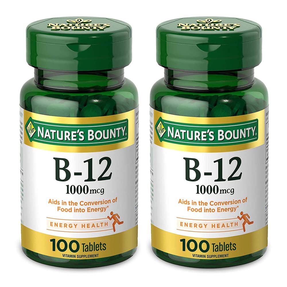 Natuurrijk natuurlijk vitamine B12, 1000 mcg, 100 tabletten (verpakking van 2)