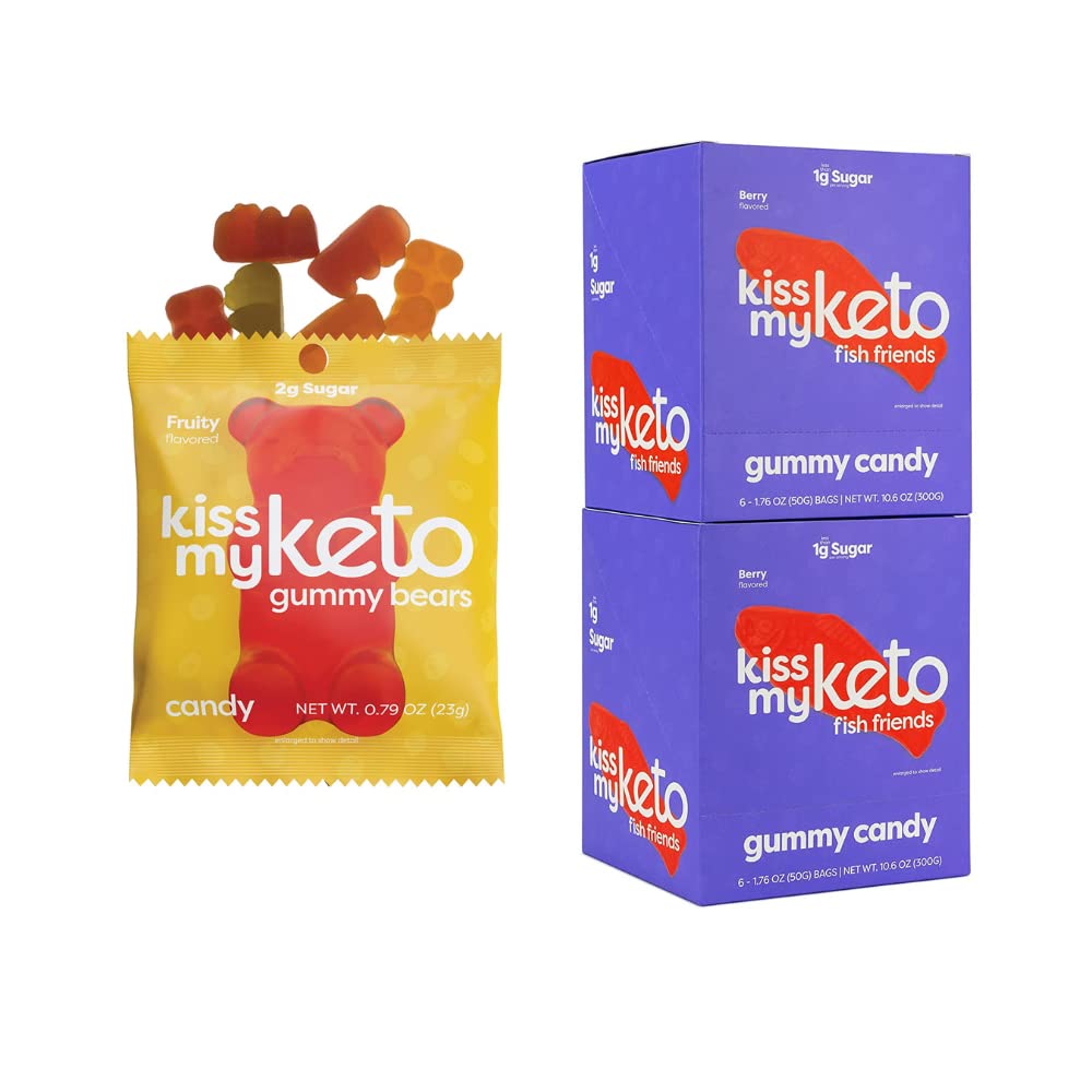 Kus mijn Keto Candy Gummy Bears 12-pack + Keto Gummies Fish 12 Pack
