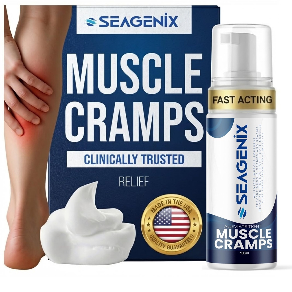 Relief for Muscle Cramps Foam - Fast-Active for Spasms and Leg Soreness - Magnesium Sulfate - Stop Prevent Cramps - All Natural Rehab Recovery - Benen, Kalveren, Neck, Terug, Joint Pain Relief