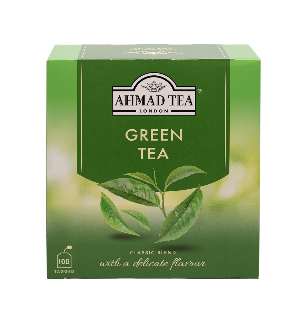 Ahmad Tea Green Tea, Green Tea Teabags 100 kt - Cafeïnevrij