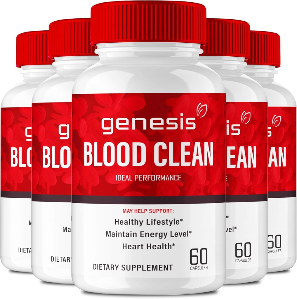 Genesis Blood Clean Capsules - Geavanceerde Formule Supplement voor de maximale sterkte - Natuurlijke Blood Vessel Cleaner, GenesisBlood Clean Pillen, GenesisBloodClean Pastillas Reviews (5 Pack)