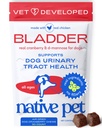 Native Pet Dog UTI Treatment - Cranberry Supplement for Dogs Bladder Control & Nierondersteuning - Urineweginfectie en urine-incontinentie voorkomen - Gemaakt met Real Cranberry Extract - 30 Kauwen