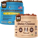 Natural Dog Company Multivitamine & Lever & Nier Kauwen bundel - Uitgebreide gezondheidsondersteuning voor senior honden, bevordert ontgifting, verbeterde spijsvertering, Radiante huid en jas, gemakkelijk te toedienen