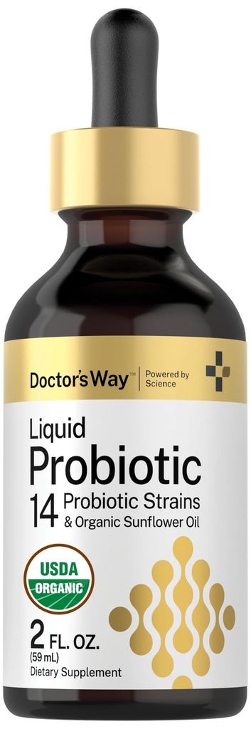 Doctor's Way Liquid Probiotic (en anglais seulement) 2 fl oz (en anglais seulement) 14 souches probiotiques avec huile de tournesol biologique (en anglais seulement) Supplément non-OGM