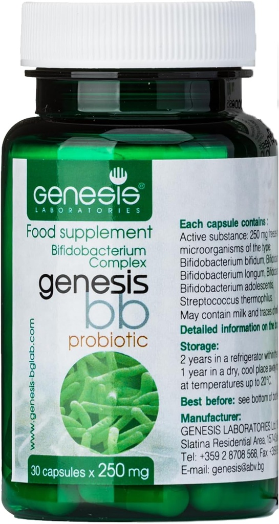 Genesis LABORATORIES Probiotische Supplement met Bifidobacterium spp. 250 mg 30 Capsules Immune Support Gut Health Probiotica voor de spijsvertering van de gezondheid Anti opgeblazen voor mannen en vrouwen Gut Restore Probiotic