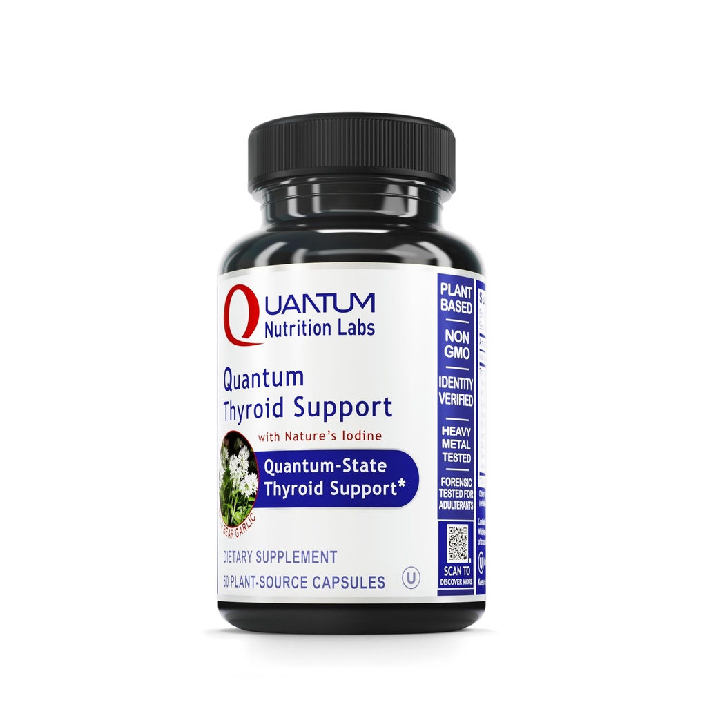 QNL Quantum Thyroid Support Supplement - Pure Thyroid Support Complex - Aids Hormonal Balance for Women & Men - Vegan Thyroid Complex - Features Jodium - 60 Plant-Source Capsules