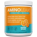 Poudre d'électrolyte hydratant AminoLean et boisson de récupération avec des minéraux marins, des champignons nootropiques et des acides aminés végans, BCAAs + AEA pour la construction de muscles après l'entraînement, Orange Splash
