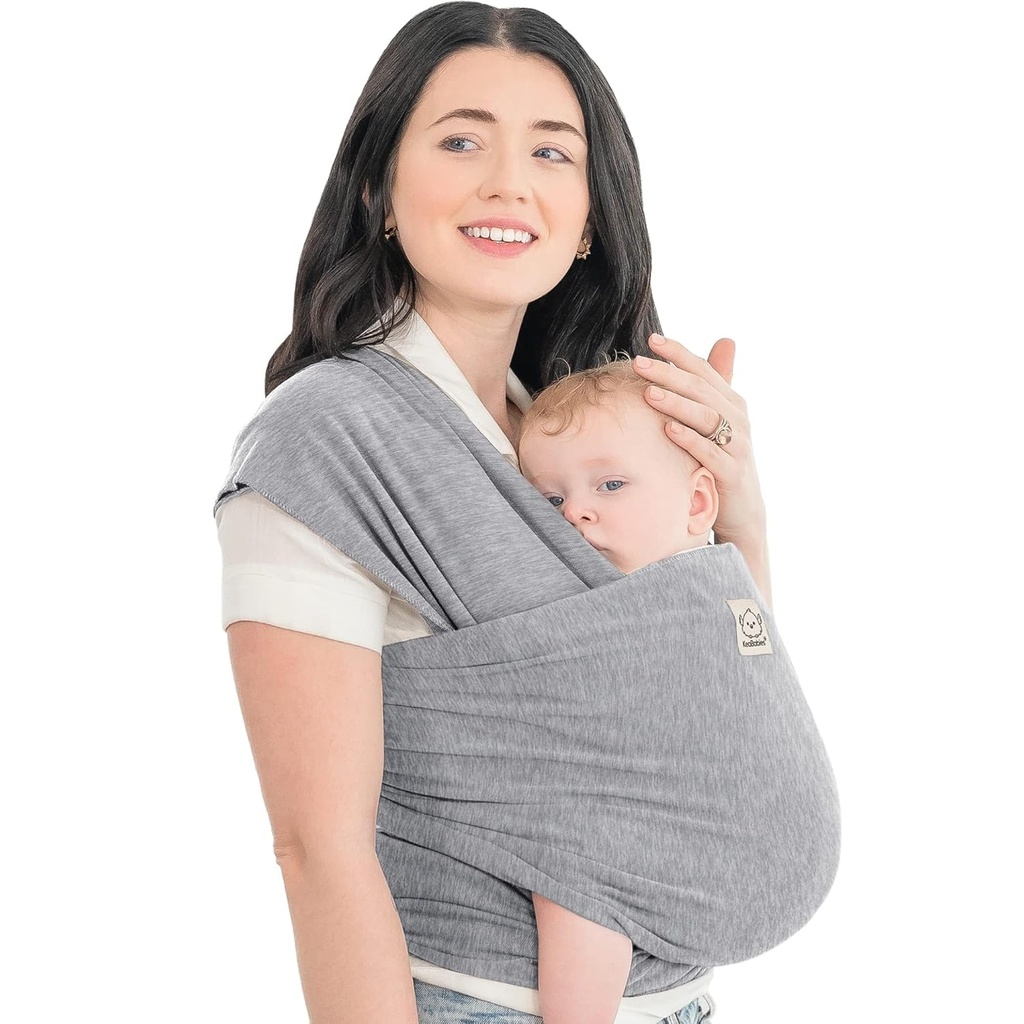 KeaBabies Baby Wrap Carrier - Alles in 1 Originele Baby Carrier Pasgeboren op peuter Sling, Gemakkelijk te dragen, Handen Gratis Bonding, Lichtgewicht, Ademende Kinder Wraps (Klassiek Grijs)