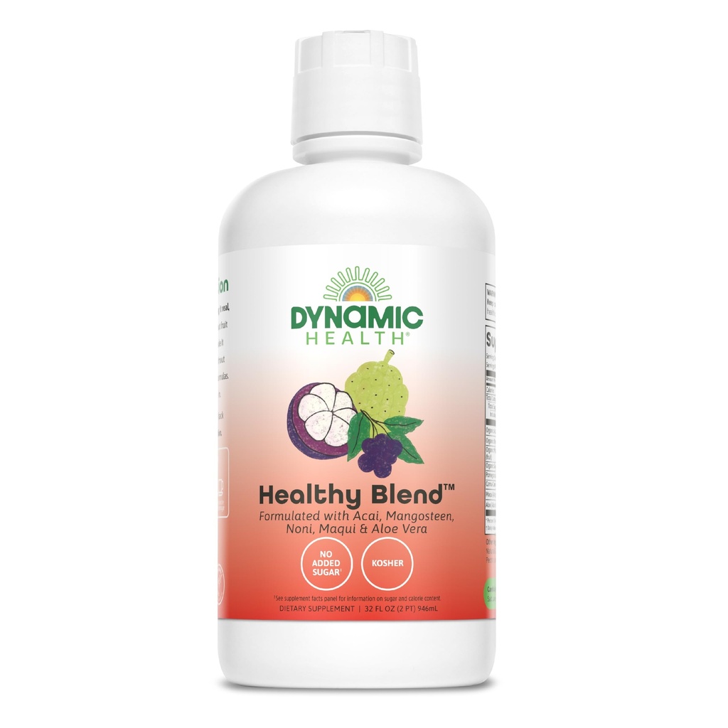 Mélange dynamique santé saine avec açai, mangouste, noni, maqui et aloe vera, aucun additif, système immunitaire, antioxydant, végétalien, sans gluten, non-OGM, 32 Fl oz