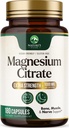 Magnesium Citrate 1000mg - Hoge Absorptie Magnesium Supplement Ondersteunt spier, bot, zenuw- en hartgezondheid - Extra sterkte Magnesio Complex Pillen - Non-GMO, Premium Energy Formula - 180 Capsules
