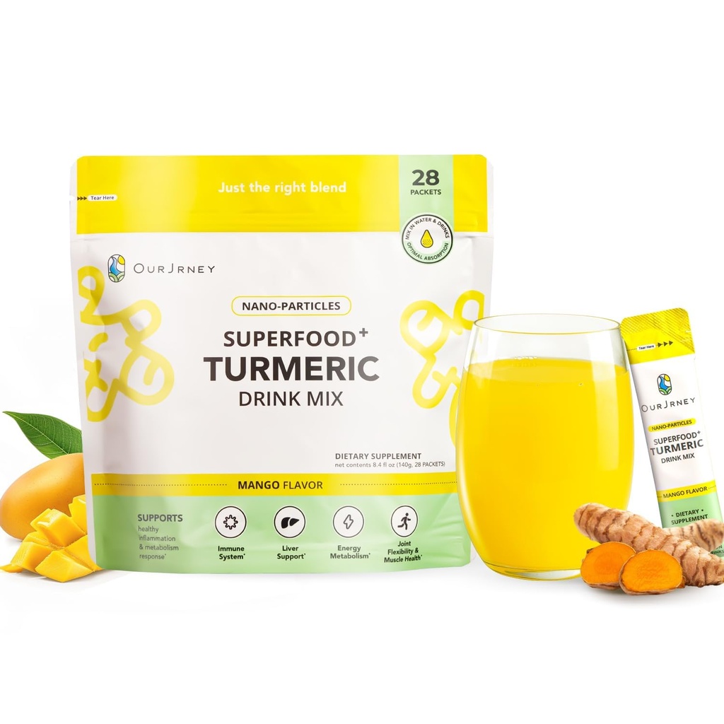 Nano Kurkuma Curcumin Drinkpoeder, Golden Juice voor Wellness & Immunity, Geen Kurkuma smaak, Toevoegen aan Smoothies/Water Daily Morning Routine