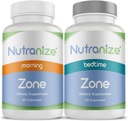 Nutranize Zone Twin-Pack Supplement System - Pharmacist-Designed Morning & Bedtime Capsules with Magnesium Glycinate, Vitamin D3, K2 MK7, Methylfolaat, Chroom, Melatonine - 30 Day Supply (120 Count)