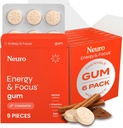 NeuroGum Energy & Focus Gum (54 Count-6 Pack, Cinnamon)