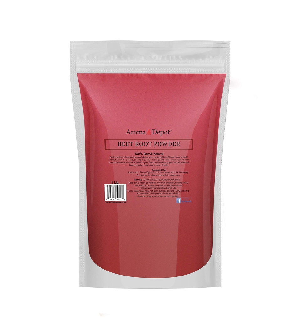 Beetwortelpoeder 1 lb. door Aroma Depot Raw & Non-GMO I Vegan & Glutenvrij Nitrikoxide Booster I Boost uithoudingsvermogen en verhoogt energie I Immuunsysteem Booster I 100% natuurlijk