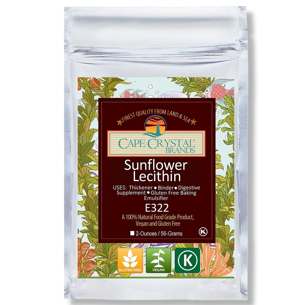 Cape Crystal Sunflower Lecithin Poeder 100% natuurlijk en glutenvrij. Het is de Veganistische, niet-GMO alternatief voor soja Lecithin Poeder (2-oz.)