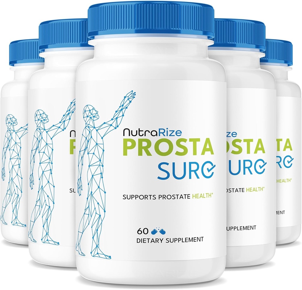 NutraRize (5 Pack) Capsules Prostasure - Pilules Prosta Sure officielles pour la chaleur de la prostate, toute la formule de soutien naturel pour plus de contrôle et de bien-être général, Pastillas Review (300 Capsules)