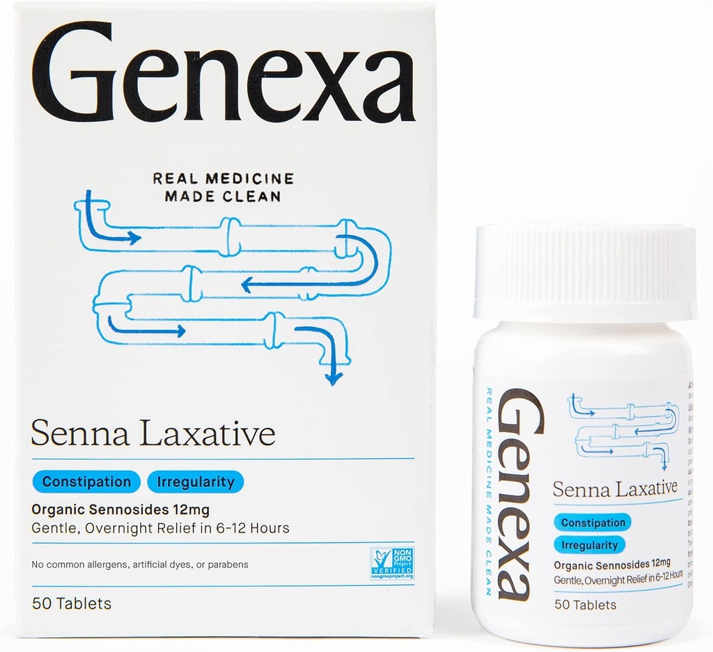 Genexa Senna Laxatieve Tabletten Onregelmatigheid & Constipatie Relief Effectieve Gentle, Overnight Laxative 