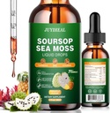 7-en-1 Soursop Bitters Liquid, Soursop Oil with Sea Moss & Turmeric & Vitamino for Immune & Digestive & Cell Support, sans sucre, sans OGM