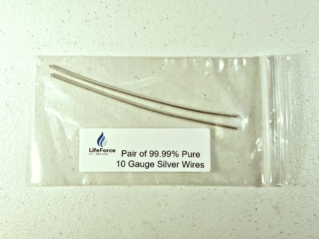 Pure Silver Generator Wires 9999 Silver Electrodes Pre-Cut 6-Inch 10 Gauge Wires 