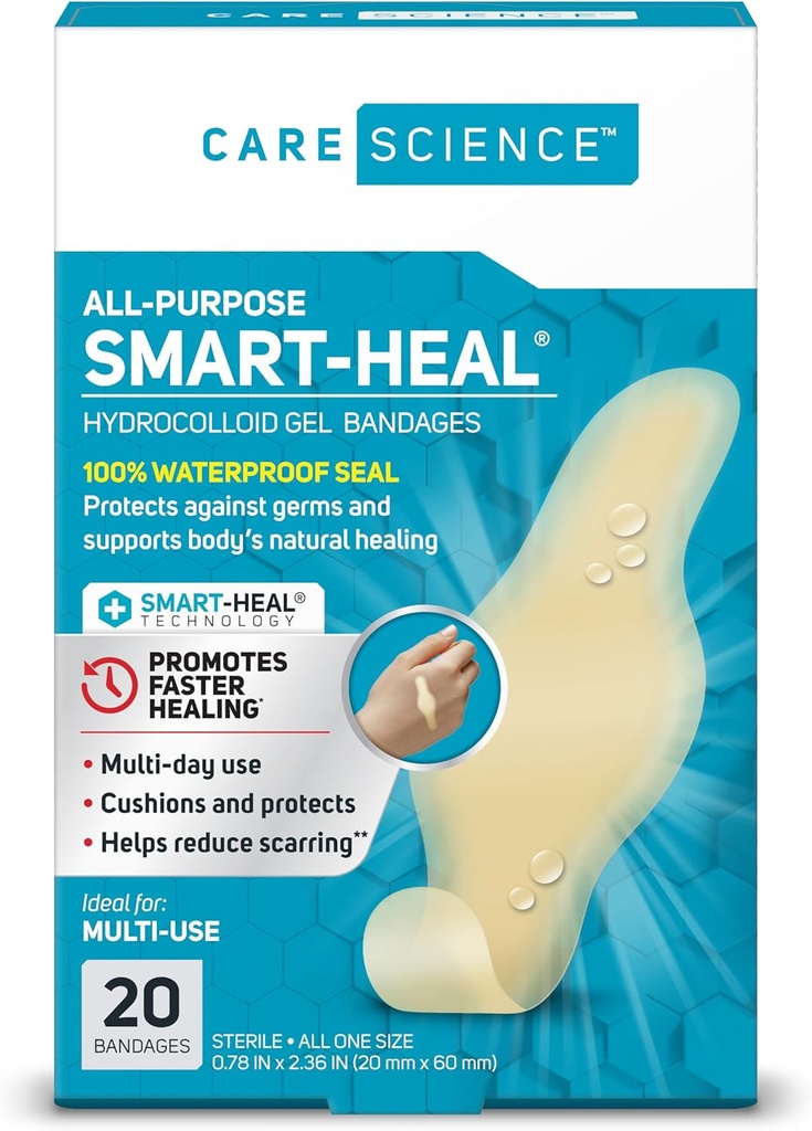 Care Science Smart Heal All-Purpose Hydrocolloïde Gel Bandages, 20 kt 