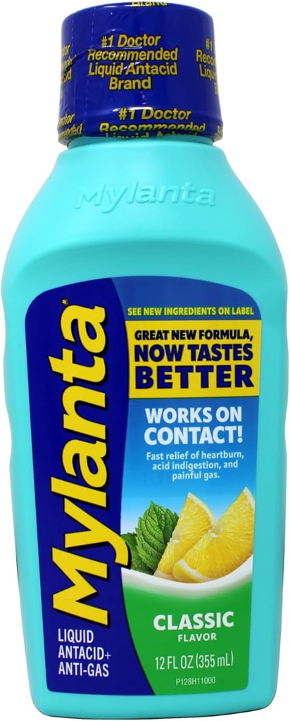 Mylanta Antacid en Gas Relief, maximale sterkte formule, klassieke smaak, 12 Fluid Ounce