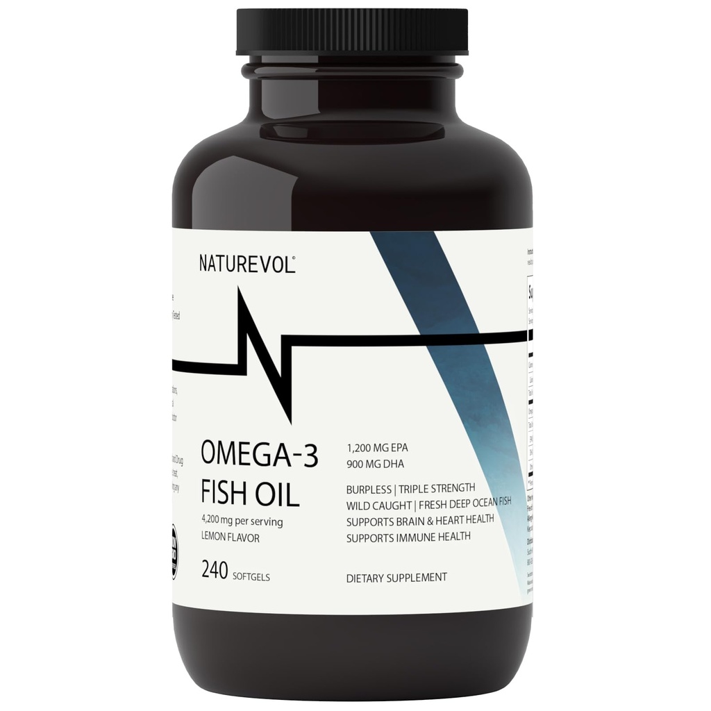 Triple Strength Omega-3 Huile de poisson 4200mg – 1200mg EPA + 900mg DHA.