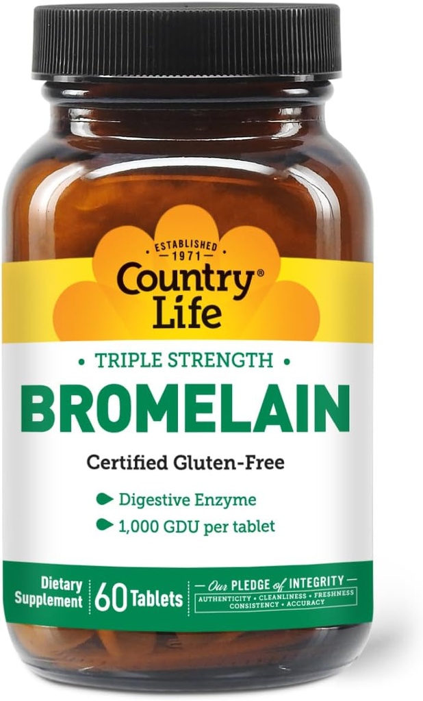 Country Life - Natural Bromelain, 500 mg, 60 tabletten