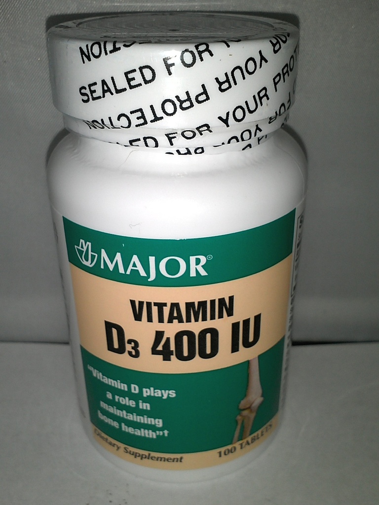 Major Generic Vitamin D3 400 IE Dieetsupplement Bone Health 100 tabletten