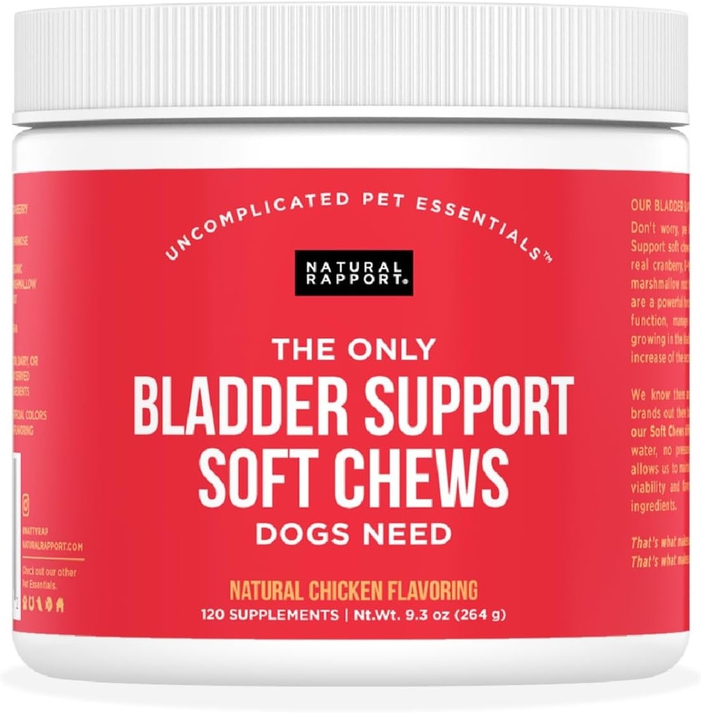 Soutien de la vésicule de chien de rapport naturel - Le seul soutien de la vésicule des chiens de chews besoin - 120ct suppléments qui contiennent de la canneberge et du museau D pour aider dans la fonction rénale