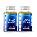 Vitamatic BCAA Gummies - Branch Chain Amino Acid Supplementen - Perzik smaak - 600 mg per portie - 60 Vegan Pectin Based Gummies (2 flessen)