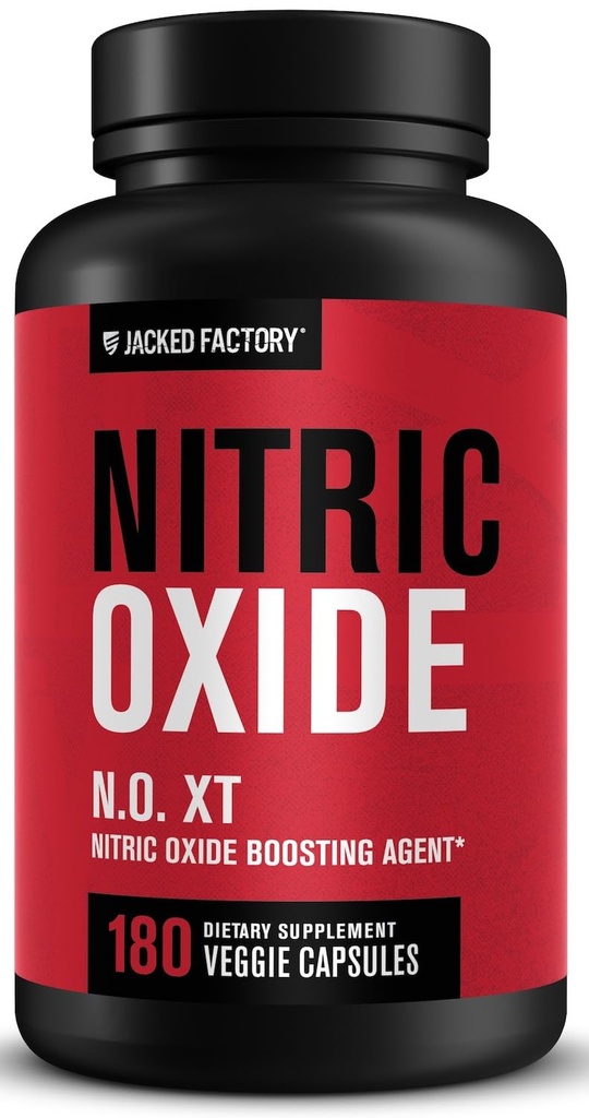 Ge Jacked Factory N.O. XT Nitric Oxide Supplements for Men w/Nitrosigine L Arginine L Citrulline Supplement for Muscle Pumps & Vascality - Pre workout Nitric Oxide Booster & Muscle Builder - 180 Caps