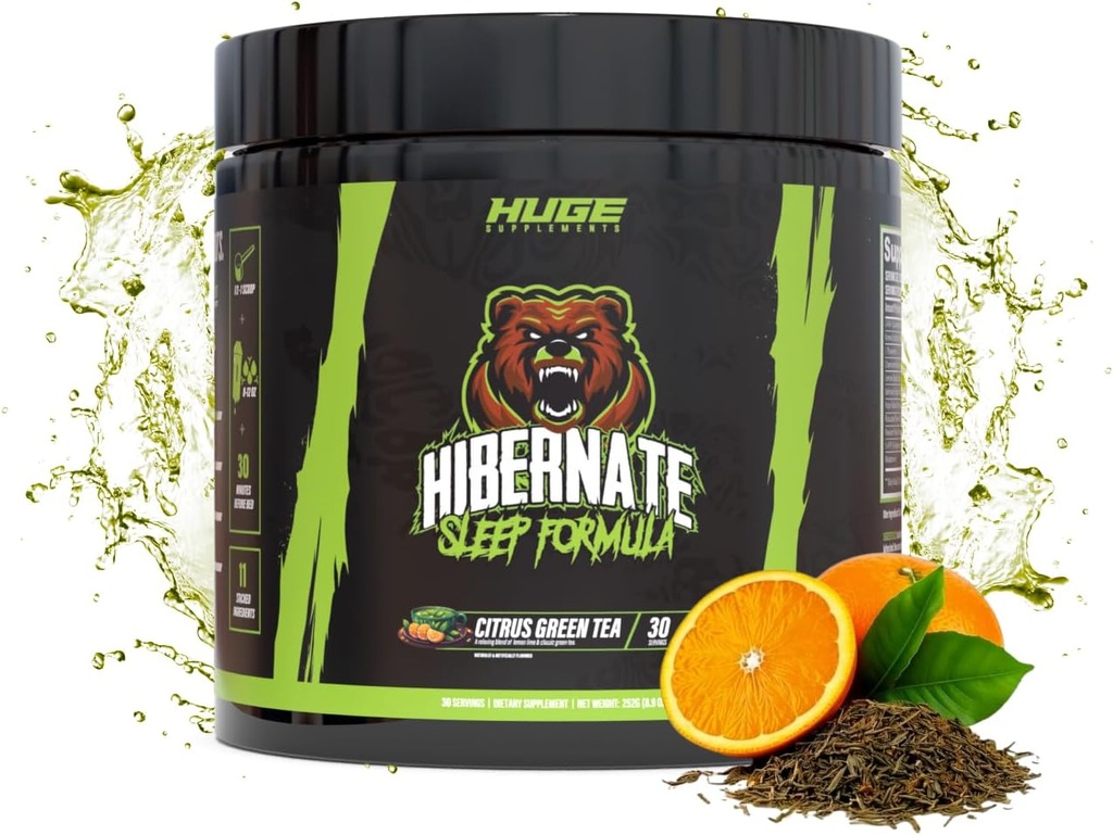Supplément de sommeil hiberné, formule complète et optimale pour la récupération du sommeil, détente et détente, incluant GABA, racine valériane, mélatonine, 5-HTP et plus (30 portions)
