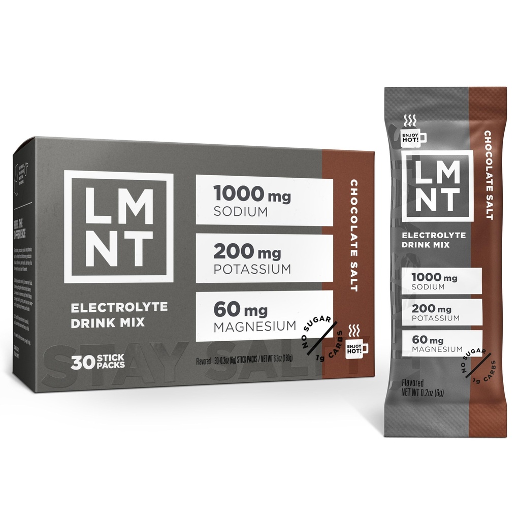 Boisson LMNT Zéro Sucre Mélangeur de chocolat chaud ou de café - Sel de chocolat
