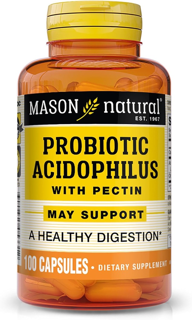 Mason Natural Acidophilus met pectinecapsules, Digestieve hulp - 100 Ea