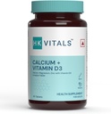 Vitals Calcium + supplément de vitamine D3, 90 comprimés de calcium, avec du magnésium, pour le soutien complet de la santé - femmes et hommes. (Pack de 1)