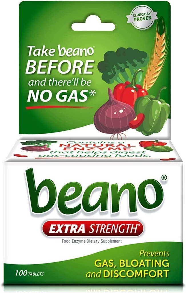 Beano, Ultra 800, Gaspreventie en decompensative Enzyme Supplement, 100 Tellen