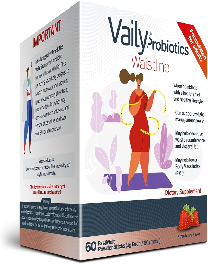 Gewichtsmanagement Probiotische poedersticks - 60 Orally Dissolvedable Slimming Sticks - Gut Health Supplements for Managing Waist Circumference - Metabolisme Supplement for Healthy Diet & Lifestyle