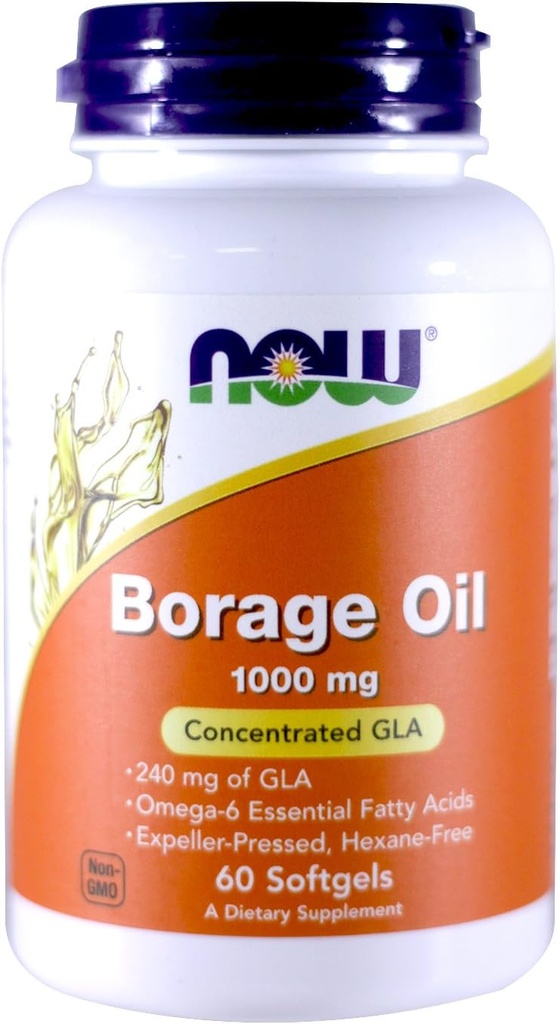 NOW Borage Oil 1000mg, 60 Softgels (verpakking van 2)